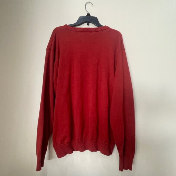 OSCAR DE LA RENTA SWEATER KNITTED 100% COTTON SZ XXL RED JUMPER AESTHETIC CORE - Picture 10 of 14